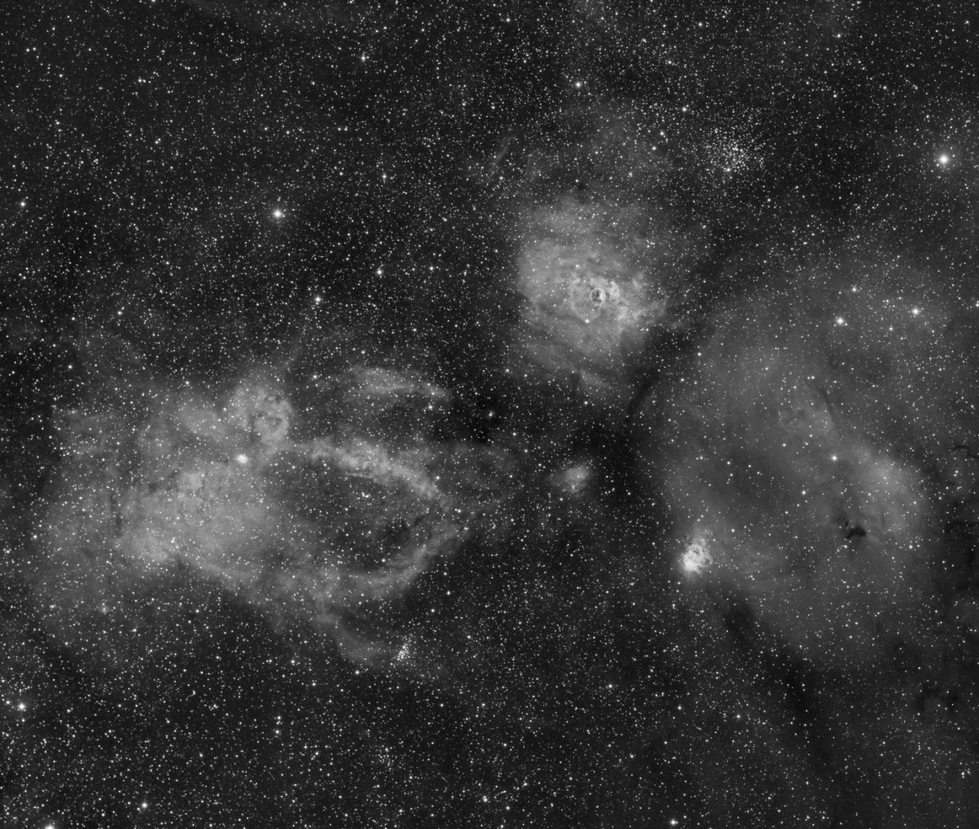 Bubble Nebula Region Wide Field Astrodoc Astrophotography By Ron Brecher 