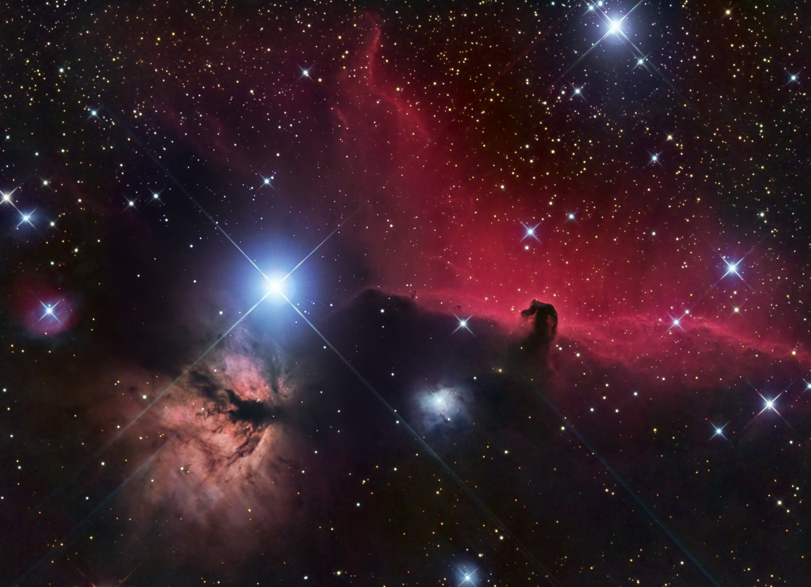 Horsehead and Flame nebulae