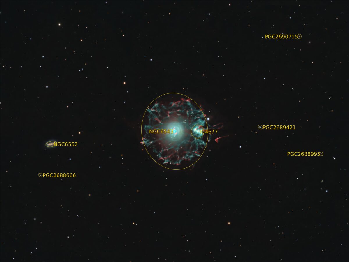 NGC 6543, The Cat's Eye Nebula Astrodoc Astrophotography by Ron Brecher